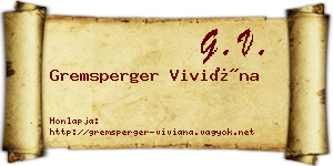Gremsperger Viviána névjegykártya